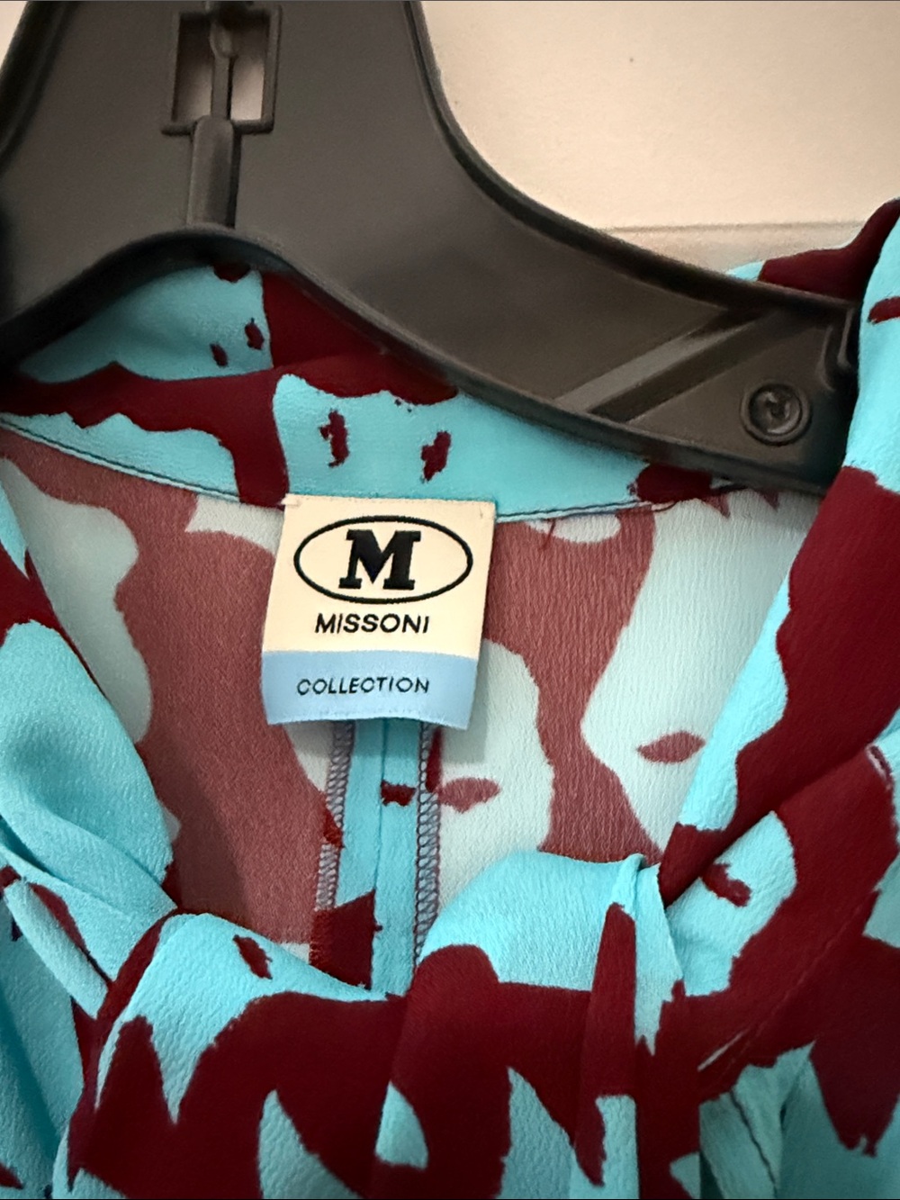 Missoni Face Print Tie-Neck Maxi Dress in Teal and Pink - Picture 4 of 5